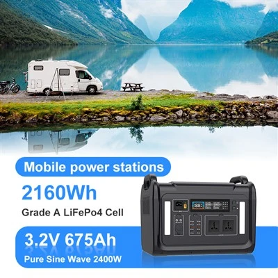 Centrală solară de urgență în aer liber 2400W Baterie de litiu portabilă 2160Wh